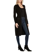 Belldini Black Label Women's Rhinestone-Trim Belted Duster Cardigan Zip Up sweater