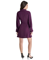 Dkny Women's Faux-Wrap Collared Mini Dress