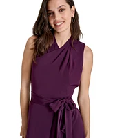 Dkny Women's Drape-Neck Sleeveless Tie-Waist Dress