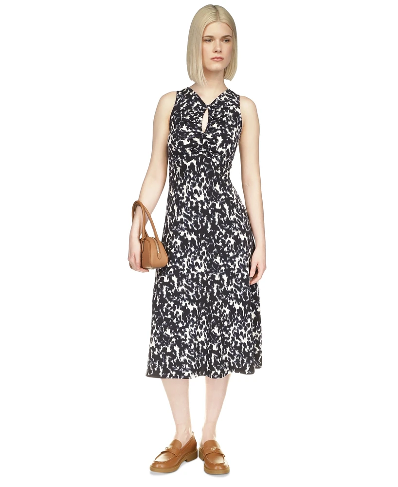 Michael Kors Women's Animal-Print A-Line Midi Dress