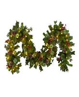 National Tree Company Iced Berry Pine Garland, 9 Inches