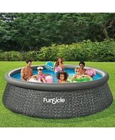 Funsicle 12' x 36" QuickSet Ring Top Above Ground Swimming Pool, Herringbone