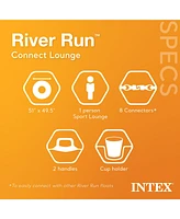 Intex River Run Connect Vinyl Lounge Inflatable Floating Water Tubes (4 Pack)