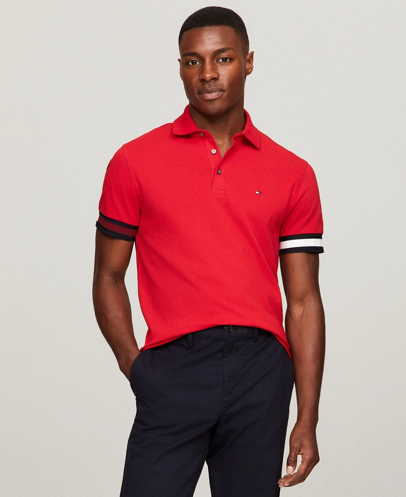 Tommy Hilfiger Men's Slim-Fit Stripe-Cuff Polo Shirt