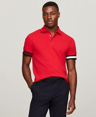 Tommy Hilfiger Men's Slim-Fit Stripe-Cuff Polo Shirt