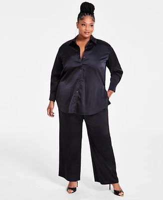 Nina Parker Trendy Plus Satin Shirt