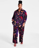 Nina Parker Trendy Plus Satin Shirt