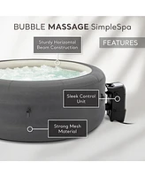 Intex SimpleSpa Bubble Massage 4 Person Inflatable Hot Tub with Insulated Cover