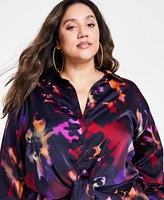 Nina Parker Trendy Plus Satin Shirt