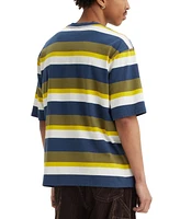 Levi's Men's Relaxed Fit Workwear Short Sleeve Crewneck Box Stripe T-Shirt