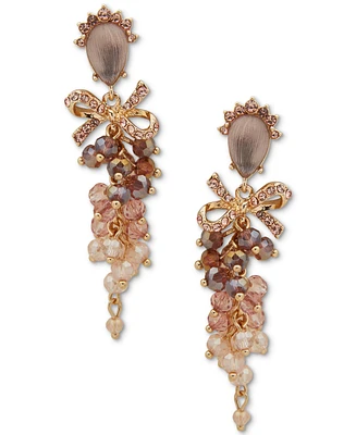 lonna & lilly Gold-Tone Mixed Stone & Bead Linear Drop Earrings