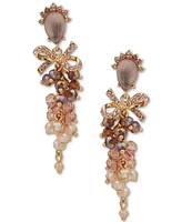 lonna & lilly Gold-Tone Mixed Stone & Bead Linear Drop Earrings