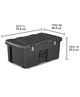 Sterilite 16 Gal Plastic Footlocker Container with Wheels, Flat Gray (2 Pack)