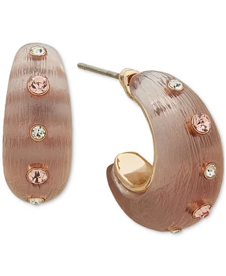 lonna & lilly Gold-Tone Stone Hoop Earrings, 3/5"