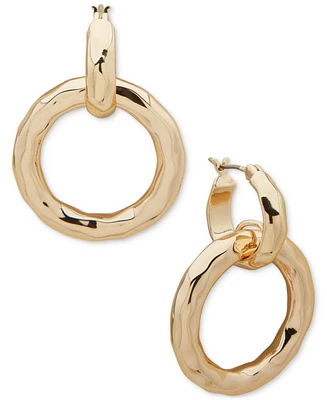 Dkny Gold-Tone Polished Liquid Metal Doorknocker Earrings