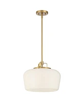 Mystic Gold Pendant Chandelier Lighting 15" Wide Modern Opal White Glass Shade 3-Light Fixture for Dining Room Living House Foyer Kitchen Island Entry