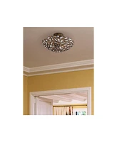 Franklin Iron Works Viera Luxury Close To Ceiling Light Semi-Flush Mount Fixture Bronze Bowl 20" Wide Clear Cut Crystal House Bedroom Hallway Living R