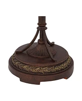 Robert Louis Tiffany Leaf and Vine Ii Traditional Victorian Tiffany Style Floor Standing Lamp 60" Tall Bronze Gold Amber Green Stained Glass Dome Shad