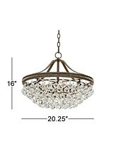 Vienna Full Spectrum Wohlfurst Bronze Small Pendant Chandelier Lighting 20 1/4" Wide Clear Crystal 5-Light Fixture for Dining Room House Foyer Entrywa