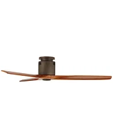 52" Windspun Rustic Farmhouse 3 Blade Hugger Indoor Ceiling Fan with Remote Control Oil Rubbed Bronze Walnut Solid Wood for Living Kitchen House Bedro