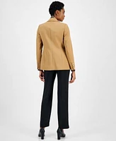 Anne Klein Womens Faux Double Breasted Jacket Tie Neck Blouse Pants