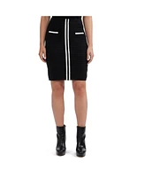 Ellen Tracy Women's Textured Skirt with Contrast Rib Trim