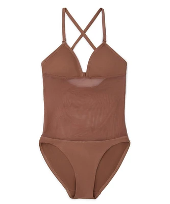Capezio Girls Plunge Neck Mesh Midriff Leotard