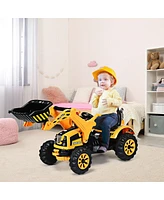 Costway Kids Ride On Excavator Truck With Front Loader Digger
