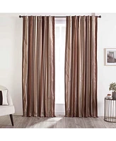 Ihi Home Cocoa Faux Silk Taffeta Curtain Panel - with Heavy Interlining