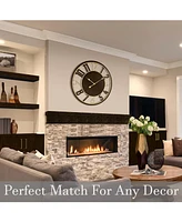 Sorbus 24" Modern Wooden Wall Clock - Sleek Design, Analog Display