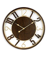 Sorbus 24" Modern Wooden Wall Clock - Sleek Design, Analog Display