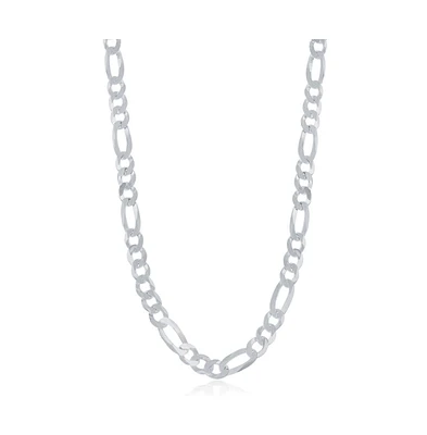 Simona Sterling Silver 5.8mm Figaro Chain -Rohdium Plated