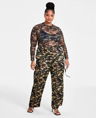 Nina Parker Trendy Plus Straight-Leg Cargo Pants