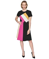 Karl Lagerfeld Paris Women's Colorblocked A-Line Dress