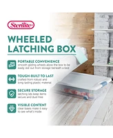 Sterilite 56 Quart Latching Stackable Wheeled Storage Container w/ Lid, (4 Pack)