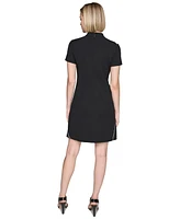 Karl Lagerfeld Paris Women's Mock-Neck Short-Sleeve Dress