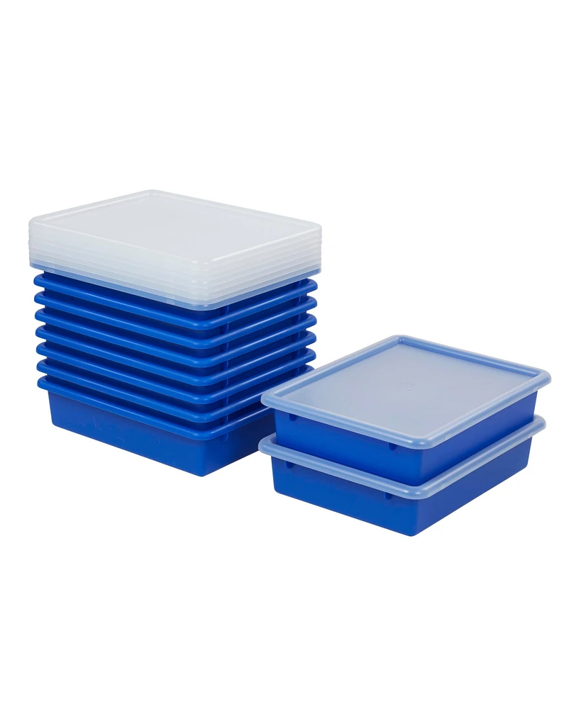 ECR4Kids Letter Tray with Lid, Clear, 10-Piece