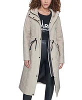 Karl Lagerfeld Paris Women's Hooded Quilted Anorak Coat, Created for Macy's