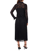 Vince Camuto Women's Pull-On A-Line Lace Midi Skirt