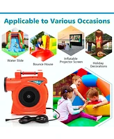 Costway 2 Hp/1500W Air Blower Commercial Inflatable Bounce House Blower for Water Slide