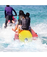 Slickblue 3-Person Inflatable Banana Boat with Electric Air Pump Carrying Bag and Repair Kit