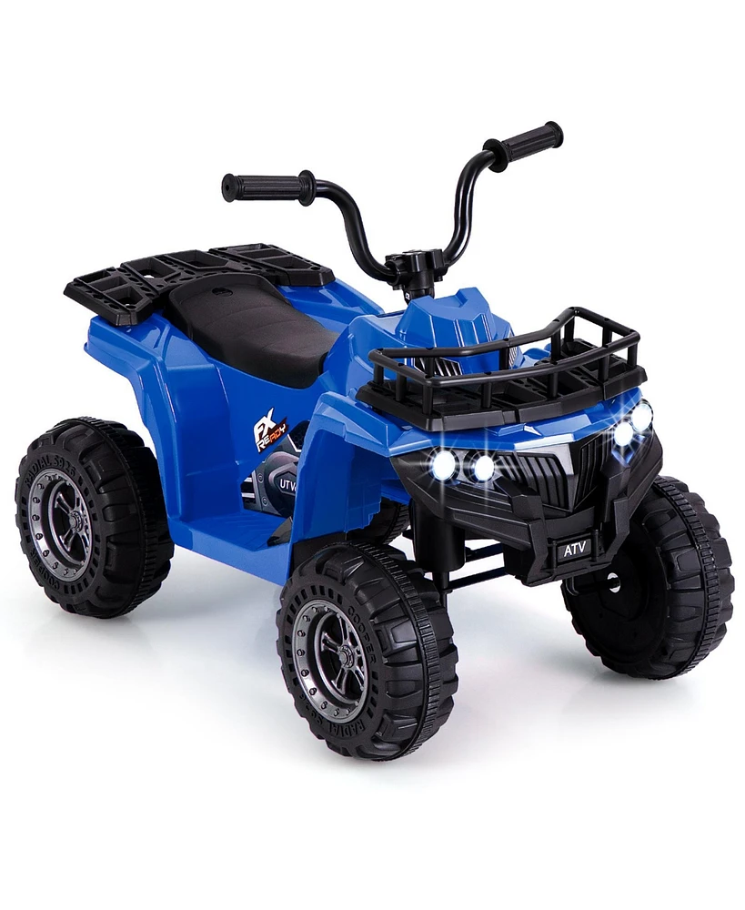 Slickblue 6V Kids Ride On Electric Atv with Led Headlights and MP3 Player