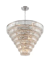 Vienna Full Spectrum Magnificence Brushed Satin Nickel Chandelier 32 3/4" Wide Modern Dimmable Led 7-Tier Faceted Clear Crystal Glass 29