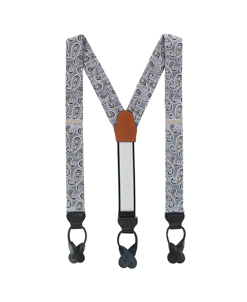 Trafalgar Willard's Wavy Paisley Silk Button End Private Collection Suspenders