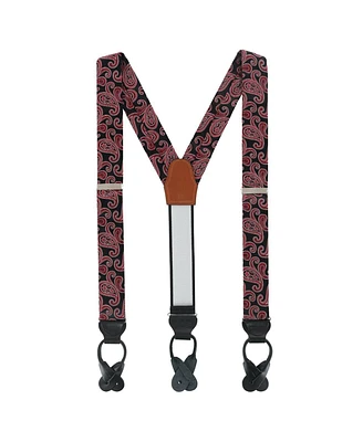 Trafalgar Willard's Wavy Paisley Silk Button End Private Collection Suspenders