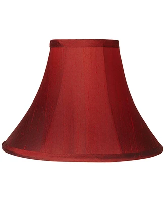 Deep Red Small Bell Lamp Shade 5" Top x 12" Bottom x 8.5" High x 9" Slant (Spider) Replacement with Harp and Finial - Springcrest