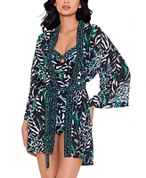 Miraclesuit Women's Palma Verde Printed Cover-Up Kimono