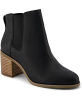 Toms Women's Evelyn Chelsea Pull-On Block Heel Booties