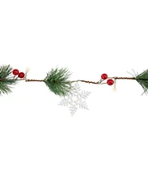 Northlight Pine Berry and Snowflake Christmas Garland - 6-Inch