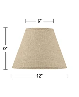 Fine Burlap Small Empire Shape 6" Top x 12" Bottom x 9" Slant (Spider) Replacement with Harp and Finial - Springcrest